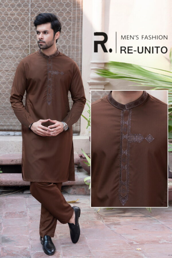 Mens Winter Brown Color Shalwar kameez