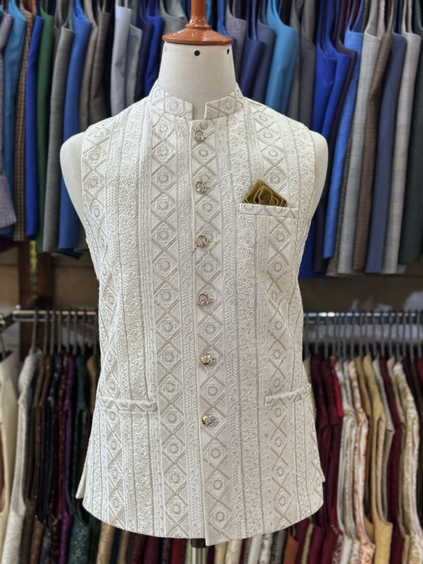 Masoori Waistcoat Off-White Color