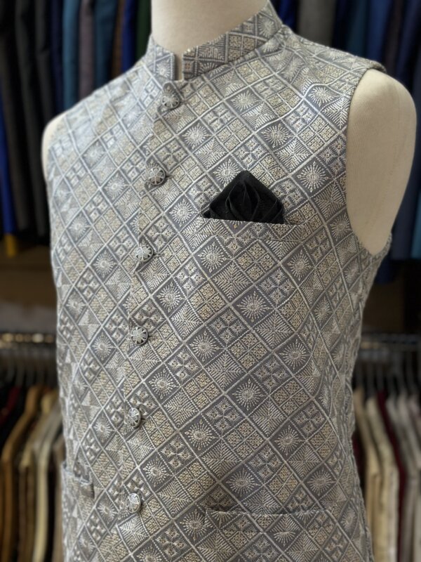 Premium Masoori Waistcoat Grey Color