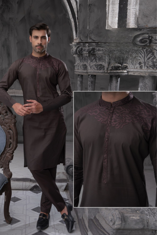 Elegant Mehroon Cotton Shalwar Kameez