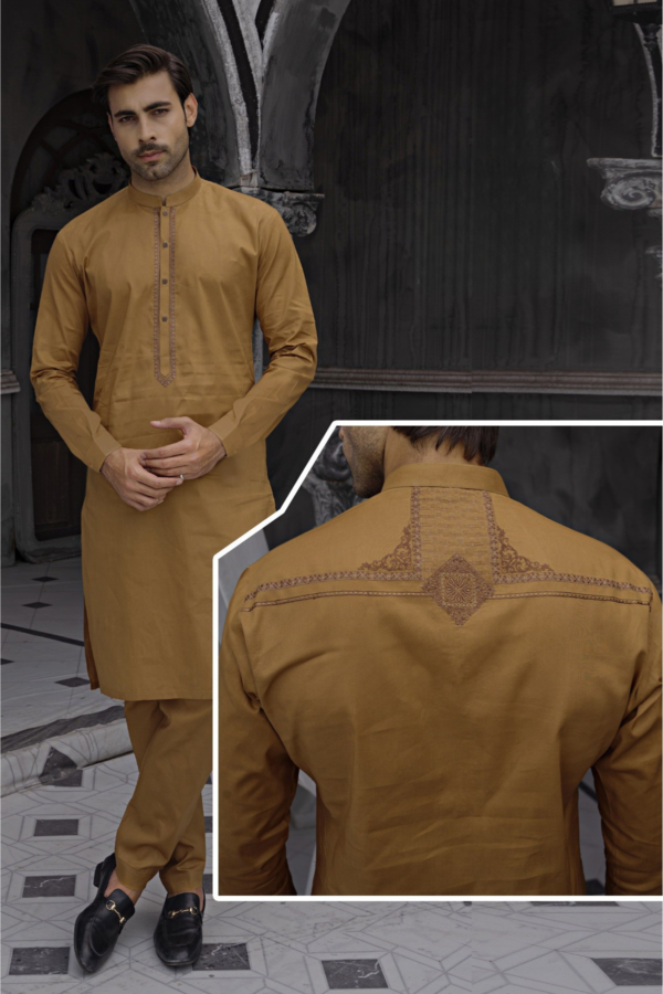 Elegant D.Camel Cotton Shalwar Kameez