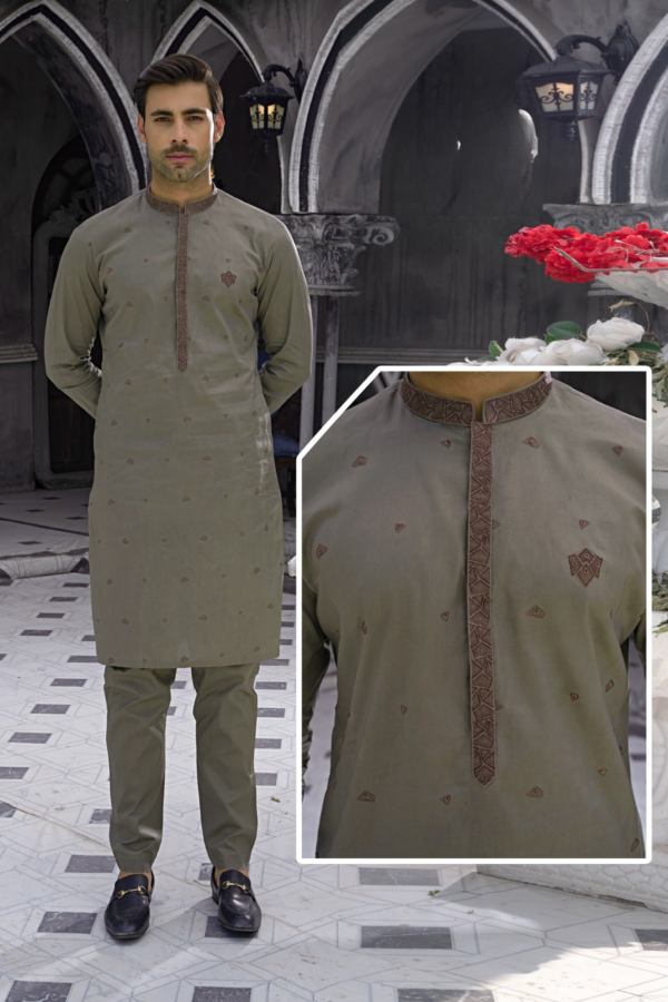 Classic Grey Cotton Shalwar Kameez